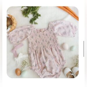 Baby Teagan Romper | Purple Gingham | 3-6 mo